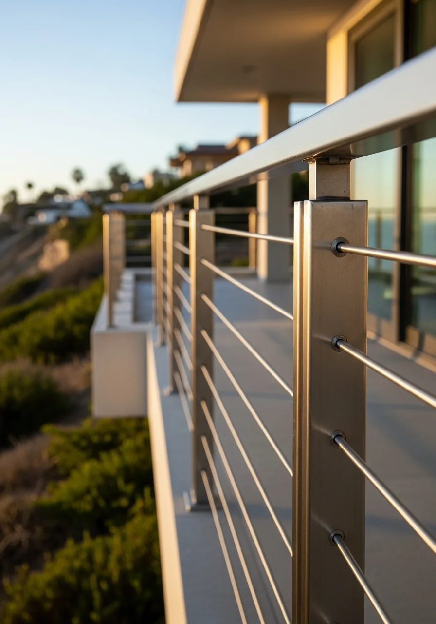 Detail of a Malibu property showing quality construction, weather-resistant materials, and careful architectural finishing.